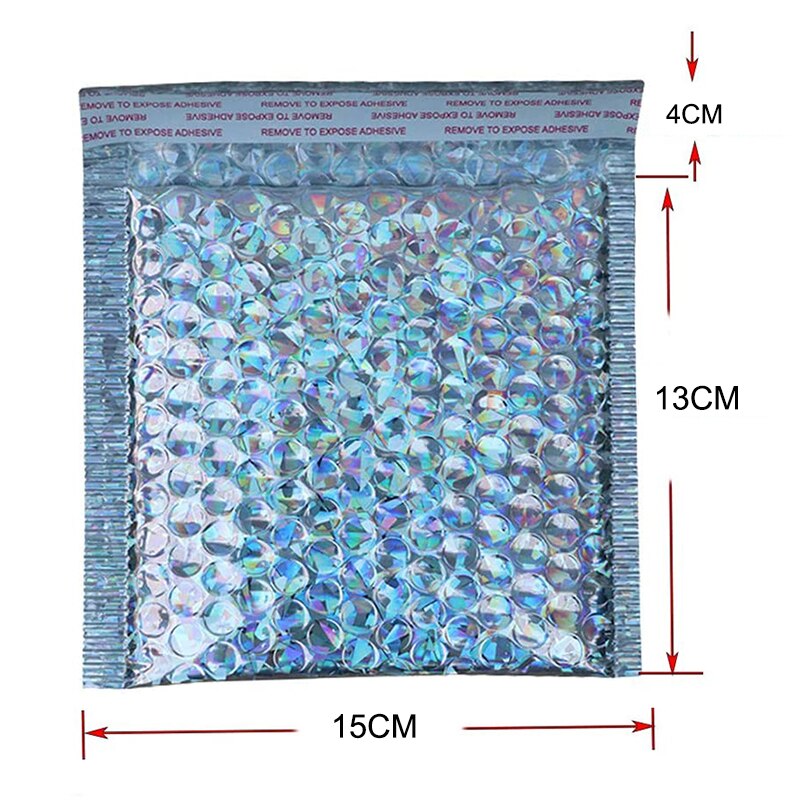 Sacos de empacotamento da selagem do envio resistente acolchoado do selo do auto dos sacos do mailer poli da bolha de 10 pces para o negócio: Laser 15X13cm