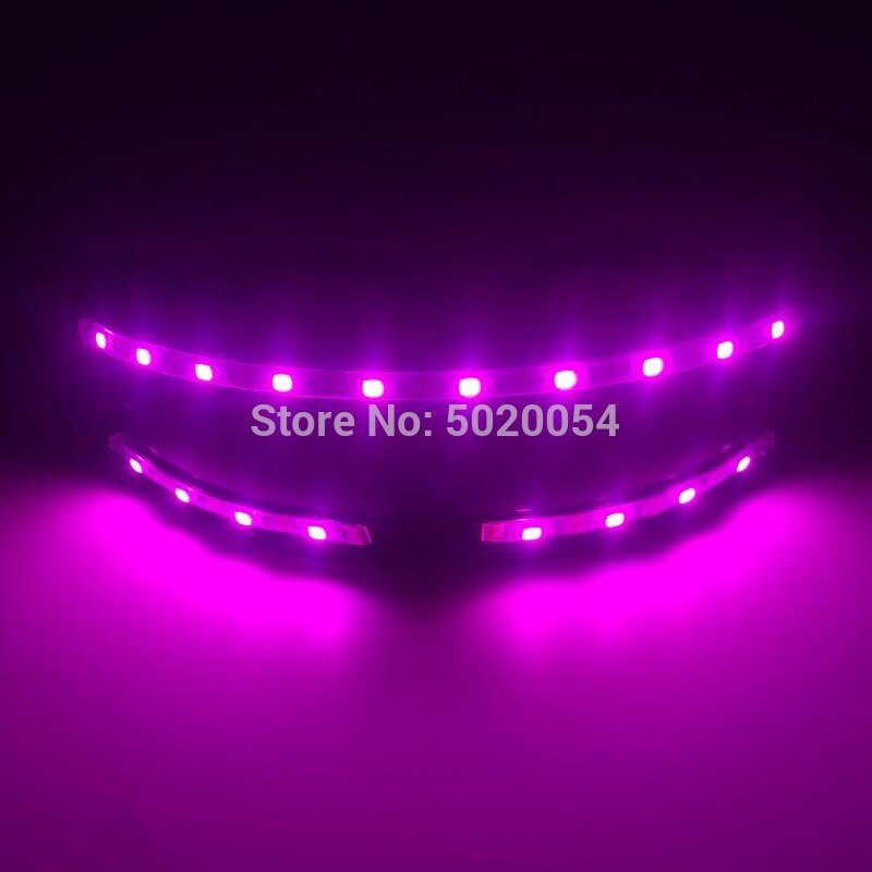 Popular Birthday Party Rave LED Glasses Night Vision Glasses Glow in Dark Unisex Light Up Glowing Glasses Flashing Sunglasses: Type 06-Pink