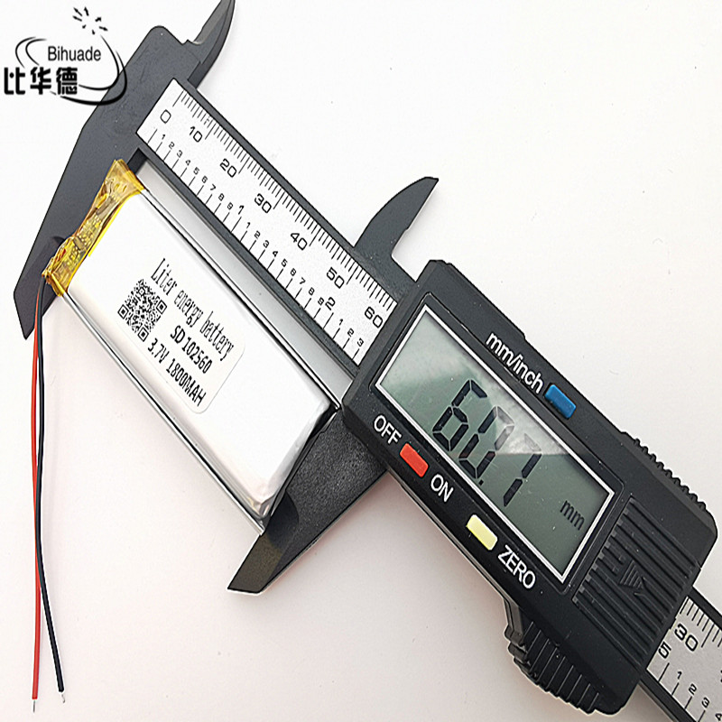 3.7V 1800 Mah 102560 Lithium Polymeer Li-Po Li Ion Oplaadbare Batterij Cellen Voor Mp3 MP4 MP5 Gps psp Mobiele Bluetooth