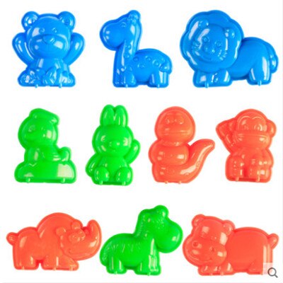 10 Sets Van Digitale Sterven Spelen Zand Outdoor Speelgoed Voor Childrensummer Zee Strand Speelgoed Baby Dune Zand Mold Gereedschap Sets verdikking Abs: 2