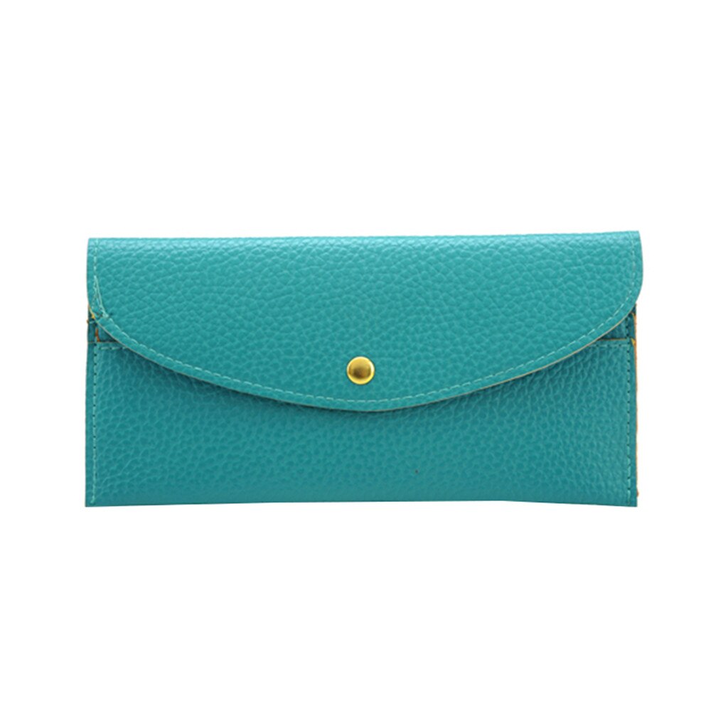 Women Pure Color Leather Short Wallets Coin Purse Card Holders Handbag 7.7: F