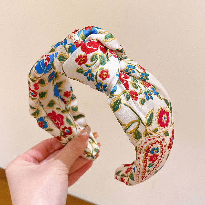 Hårbånd med stofknude til kvinder, piger, blomsterpandebånd, brede hårbånd, hårbøjle til kvinder, hovedbeklædning, hårtilbehør: Grå