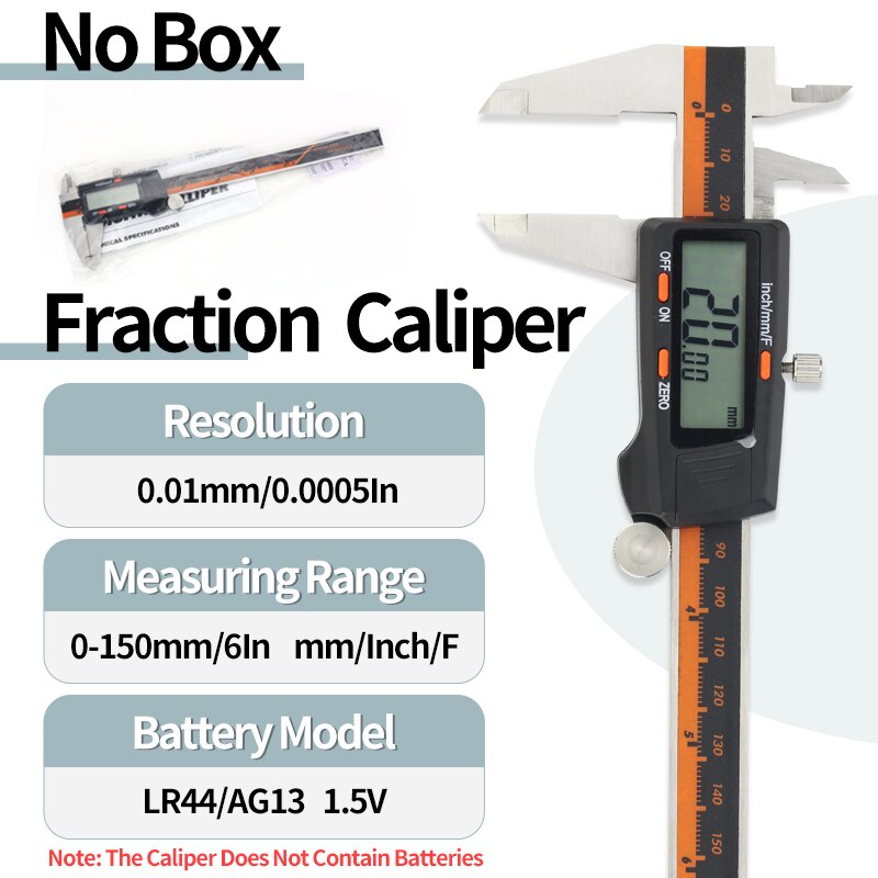 Metal Caliper Digital Caliper Stainless Steel Digital Pachymeter Digital Micrometer Vernier Calipers Metal Gauge Measuring Tools: Fraction Caliper