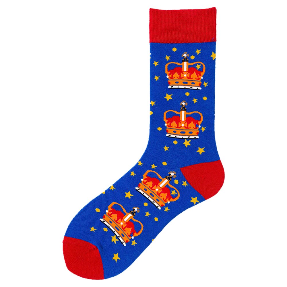 Calcetines divertidos de algodón peinado para Hombre, calcetín con de corona, Big Ben, Noria, tetera, autobús, doble piso: 2
