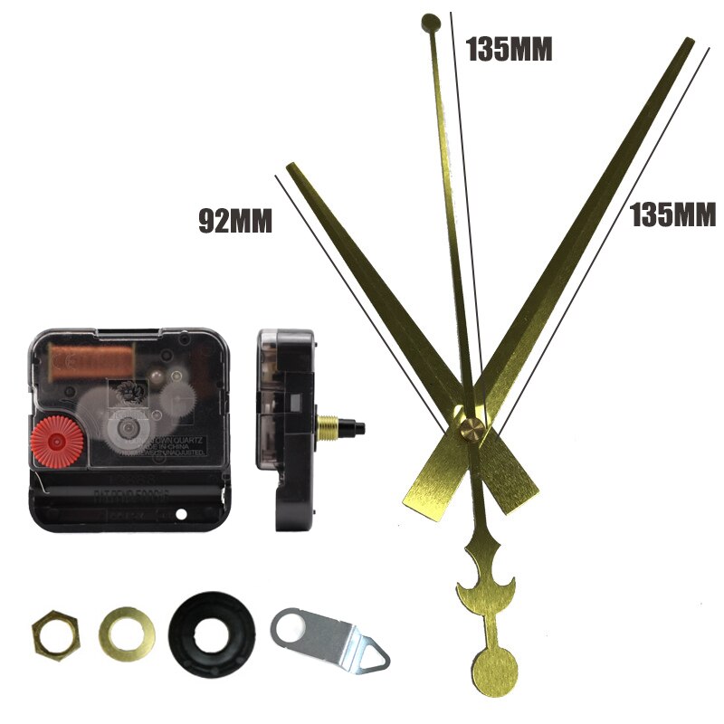12888 Mute Clock Movement with Long Gold Hands for часы настенные большие 16 inch Wall Clock Replace Accessories with Metal Hook