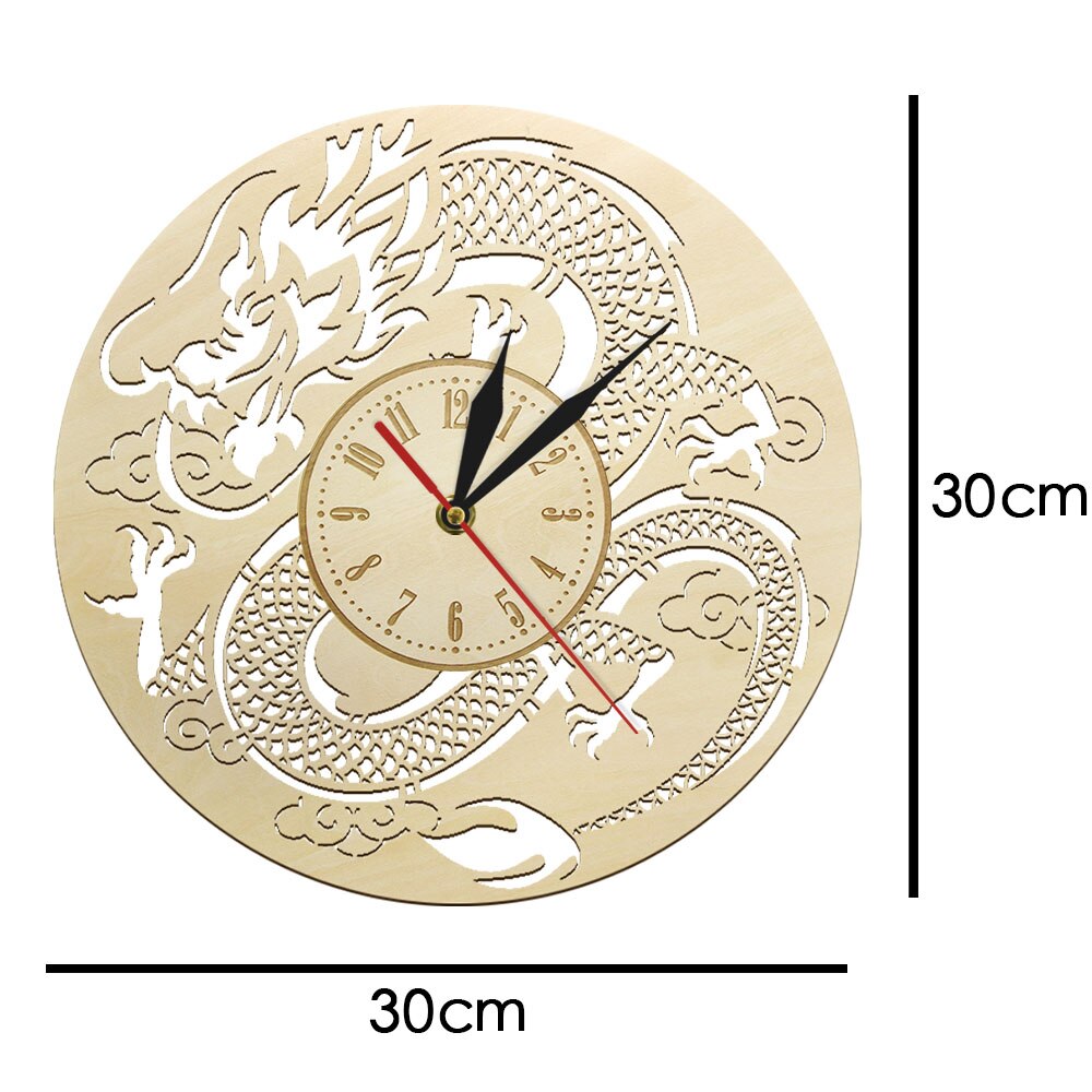 Jahrgang Drachen Skulptur Uhr horloge Japanischen Drachen Fantasy Wanduhr Holz Hause DéKor Original Nicht Tickt wandklok