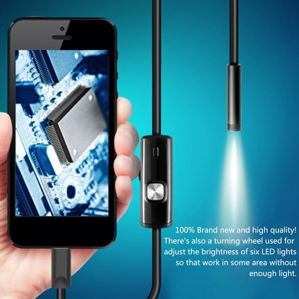 1 M/7mm Lens USB Kabel Mini Stijve Inspectie Camera Slang Buis Waterdichte Endoscoop Borescope met 6 LED voor Android Telefoon