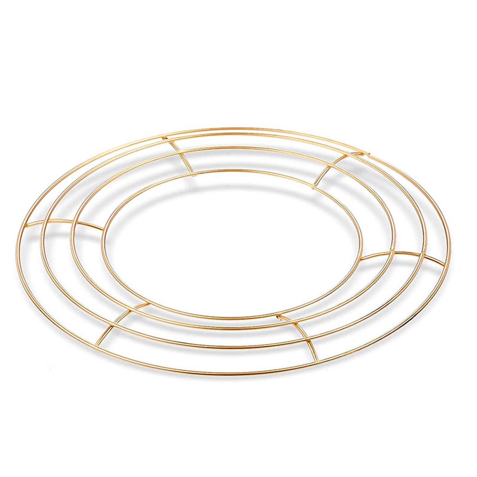 Circle Ring Garland Hoop Wire Form Artificial Flowers Iron DIY Hanging Party Ins Wind Metal Frame Decorative Wreath Loop: Gold / 40cm