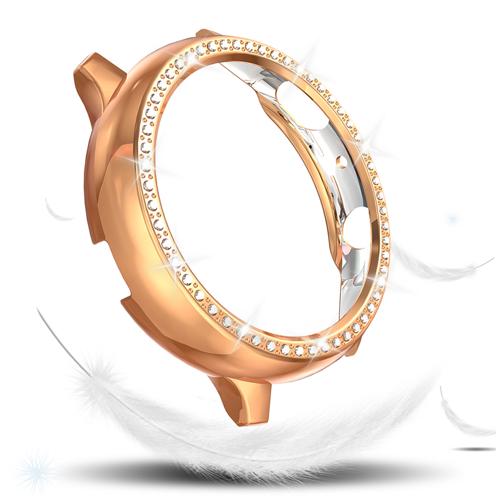 Film PC Case for Samsung Galaxy Watch Active 2 Cover 40mm 44mm Women Diamond Protector Shell Lightweight Bumper Active 40mm: Rose / Active 40mm