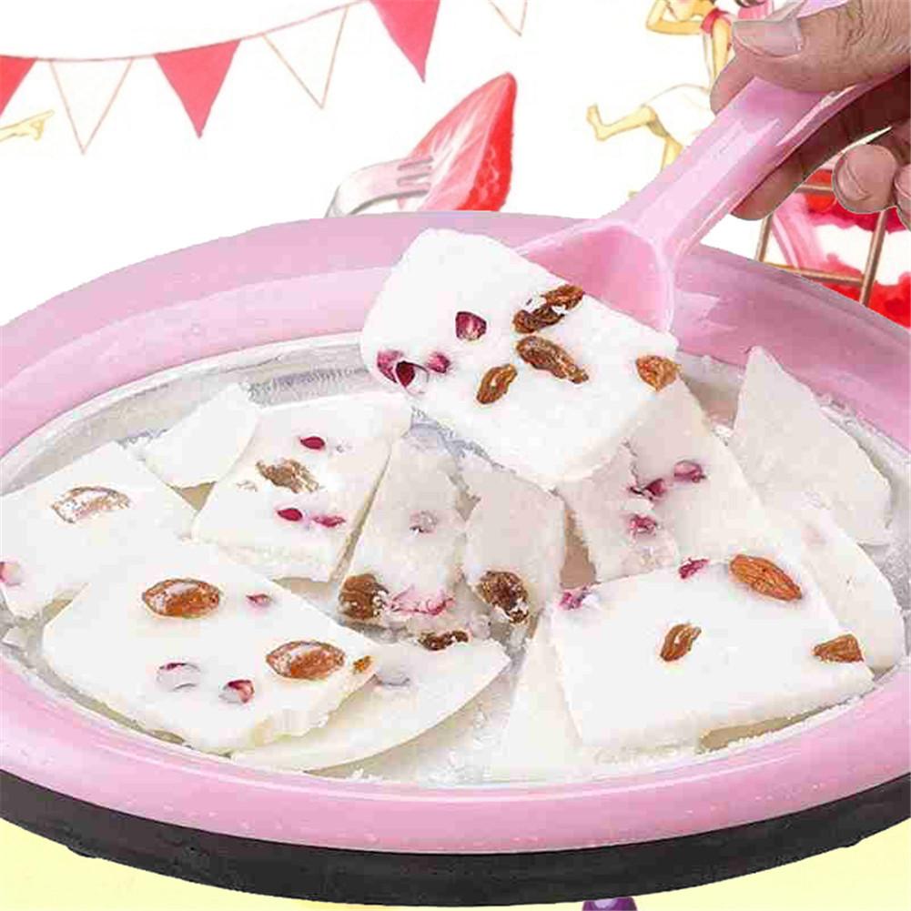 Stegt is yoghurtfremstillingsmaskine ismaskine med 2 spatler steg isplade hjemmelavet til børn børn hjemme ved hjælp