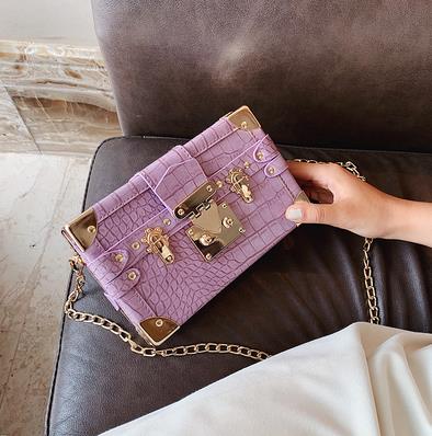 pierre modèle boîte Style femmes sacs à main et sacs à main pochette en cuir épaule chaîne sac femme sac à bandoulière Bolsas: VIOLET