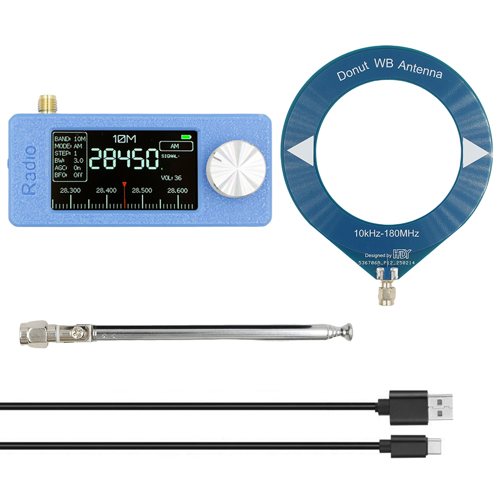 SI4732 0.5-108 mhz Mini Radio tascabile LSB USB AM FM Ricevitore radio tutte le bande con 2 pezzi Antenna FM/AM Radio HF SW MW VHF Radio: green