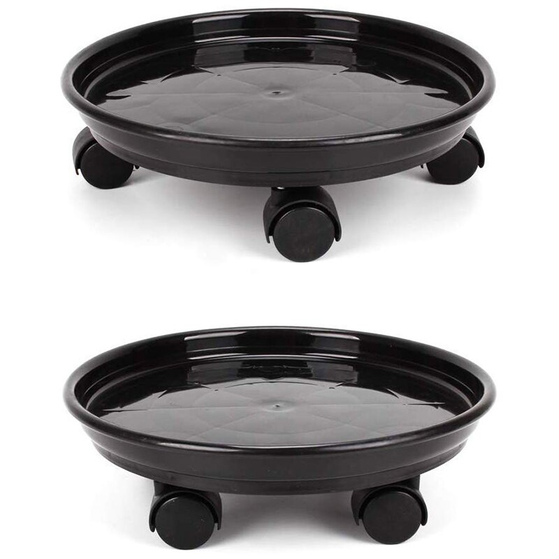 Soporte redondo para macetas con ruedas, bandeja de carrito para macetas pesadas, con ruedas universales, 2 paquetes: Default Title