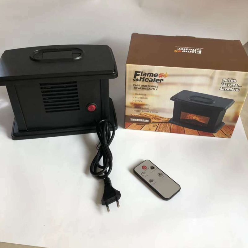 1000w elektrisk flammevarmer pejs luftvarme rum vintervarmer blæser radiator husstand eu stik
