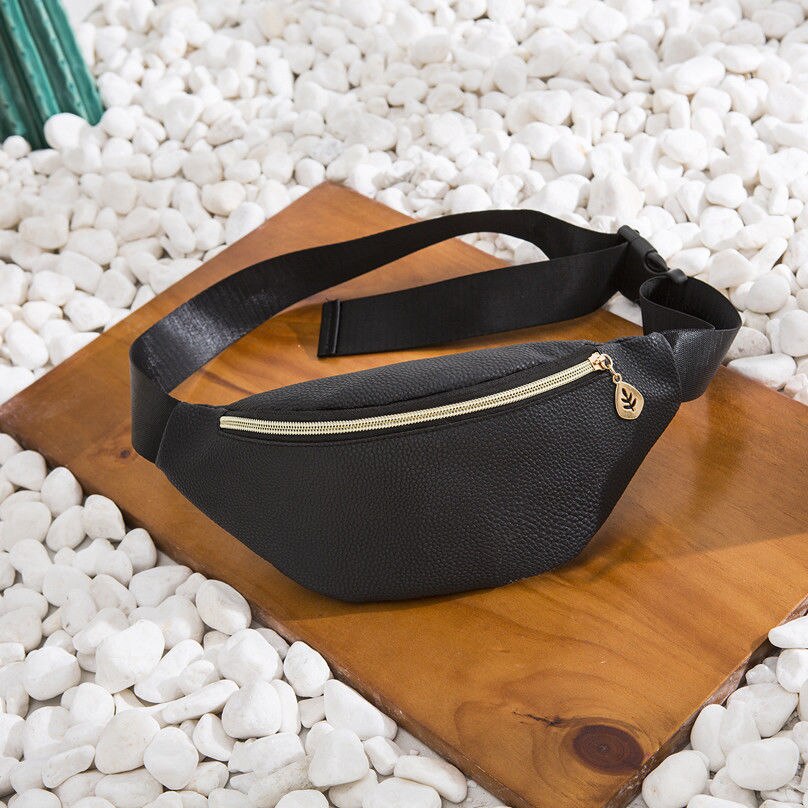 Vanntett midje fanny pack belte bag veske reise sport hip veske menn kvinner rygg dame pu ensfarget midje pakker