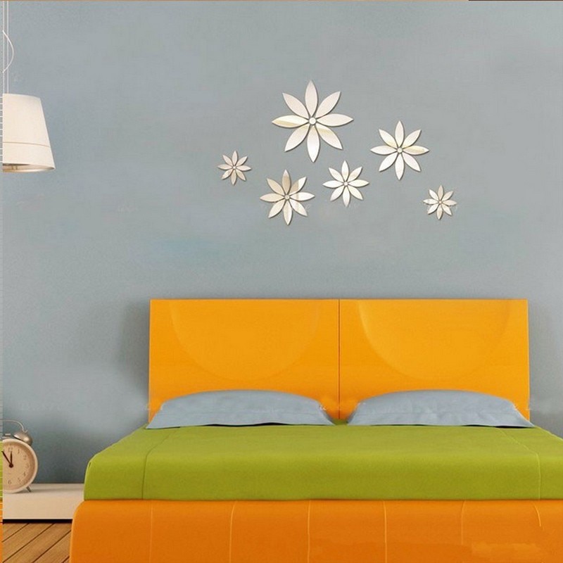 3D Acryl Bloem Spiegel Muursticker Home Woonkamer Slaapkamer Muur Milieuvriendelijke Mooie Decoratieve Sticker