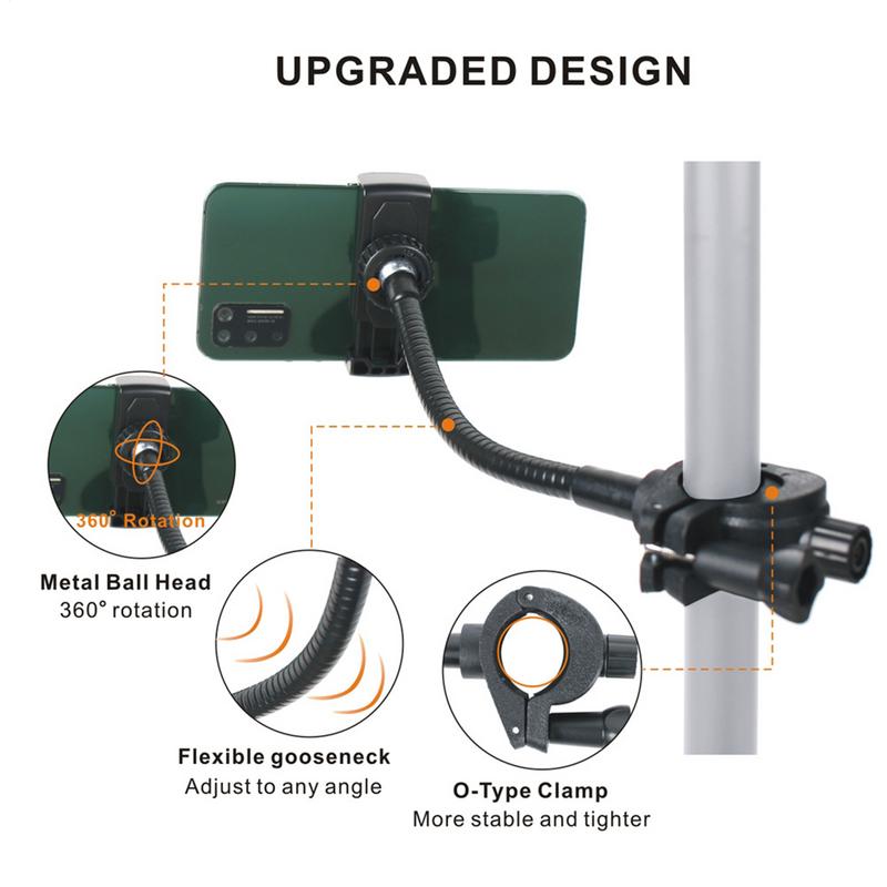 Phone Holder For Microphone Stand Cell Phone Holder For Microphone Stand Adjustable Mount With Long Gooseneck Arm Flexible For