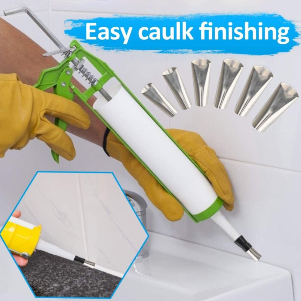 19 in 1 Stainless Steel Caulking Finisher Caulk Nozzle Applicator Set Silicone Sealant Finishing Tools Kit for Kitchen Bathroom