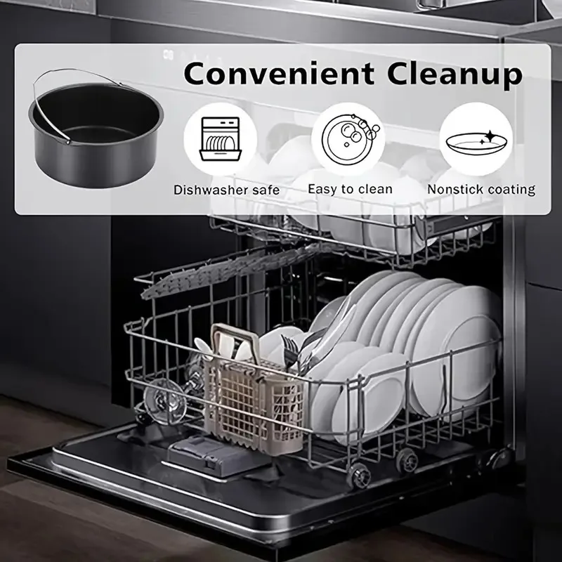 6/7/8/9inch Cake Bucket Baking Tray Oven Frying Basket Air Fryer Accessories French Fries Home Pizza Plate Dish Pot Cake Tool