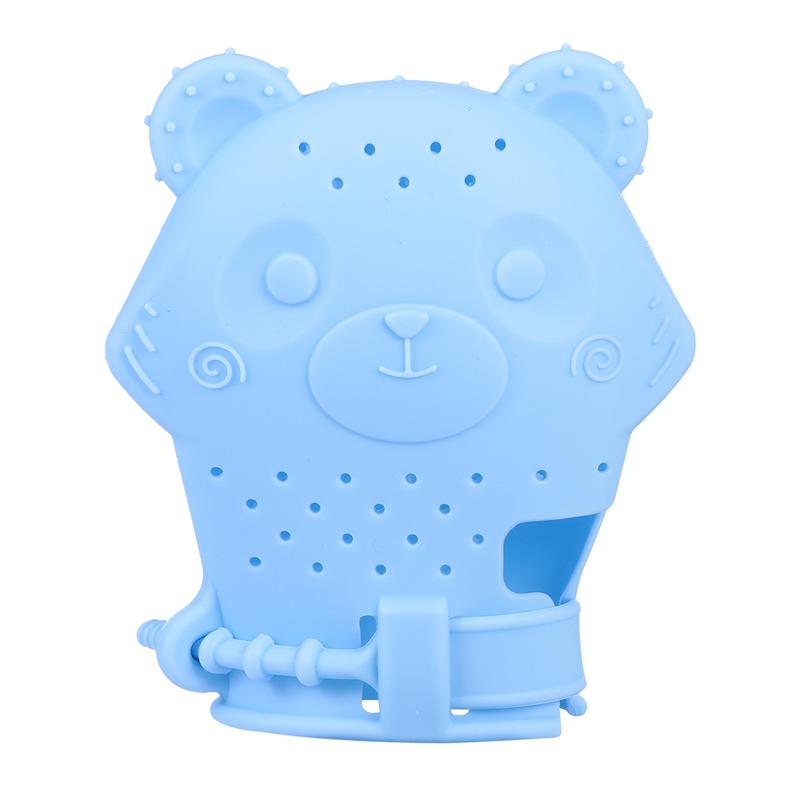 1Pc Baby Siliconen Bijtring Handschoen Mitten Baby Gum Veilig Natuurlijke Tandjes Slijpen Handschoen Helpen Baby Tandvlees Massage: Blauw