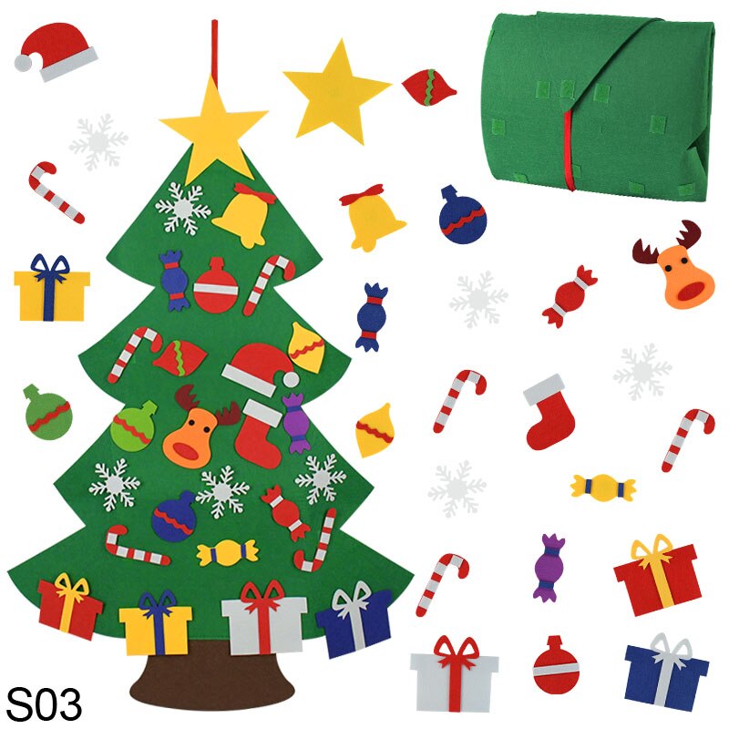 Gør det selv kunstig filt væghængende ornamenter navidad dekoration juletræ hjem til julefest indretning år børn: S03