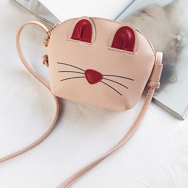 Rosa Kleine Mädchen Crossbody Geldbörse Nette Katze Schulter Tasche für Mädchen, Kinder, Kleinkind