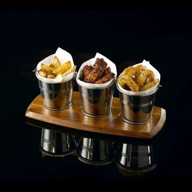 Mini seau petit seau en fer blanc seau en métal glaçage frites seaux en fer blanc baril partie 10.5x7.2x10.5cm 6 pièces 10 pièces 12 pièces