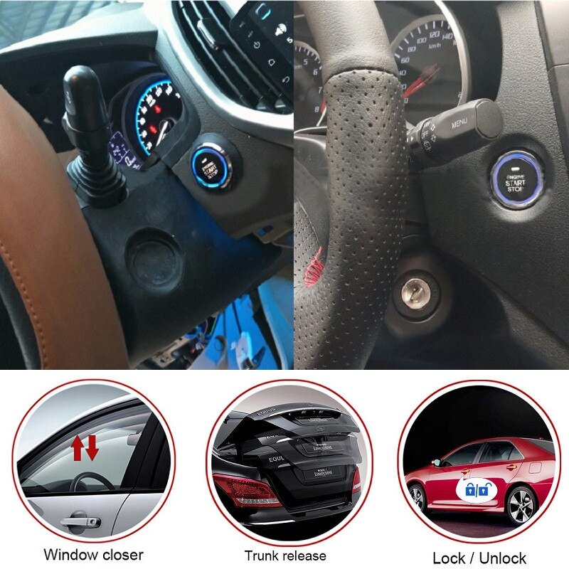 12V Stop Button Engine Push Start Button Car Alarm System RFID Hidden Lock Keyless System Button Tactile Buttons