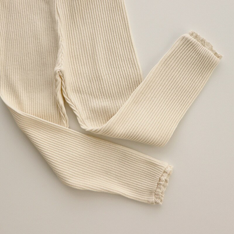 Pantaloni per bambini 2022 pantaloni Color caramella lavorati a maglia completi pantaloni Casual a righe con Leggings a costine per bambina: C / 3-6M 66cm
