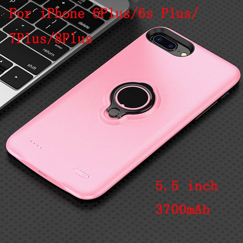 2500mAH 5000mAh Phone Battery Charging Case For iPhone 6 6s 7 8 3700mAh 7200mAh Battery Charger Case For iPhone 6/6S/7/8 Plus: 5.5 3700mah Pink