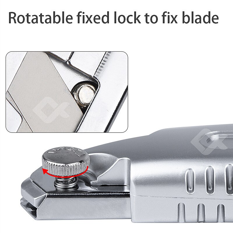 Retractable Utility Knife Extra 5Pcs Blades Box Cutter Self Loading Heavy Duty Snap Off Quick Change TPR+PP Handle Cutting