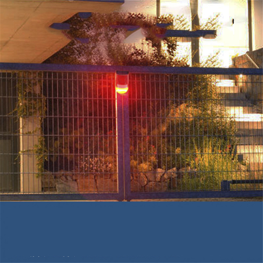Som solar alerta flash aviso som &amp; luz alarme sensor de movimento 110 decibéis sirene strobe sistema de alarme de segurança para a fazenda
