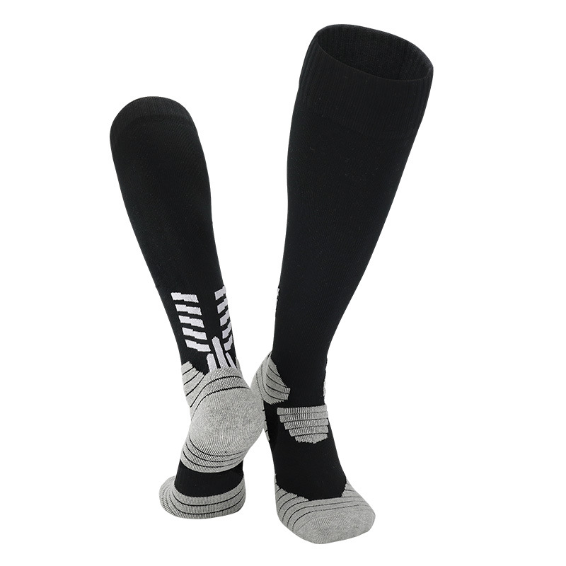 Calcetines largos de fútbol para niños y adultos, medias antideslizantes de entrenamiento para adolescentes, 3 par/lote: Black 3 Pairs / Adults (EU 38-44)