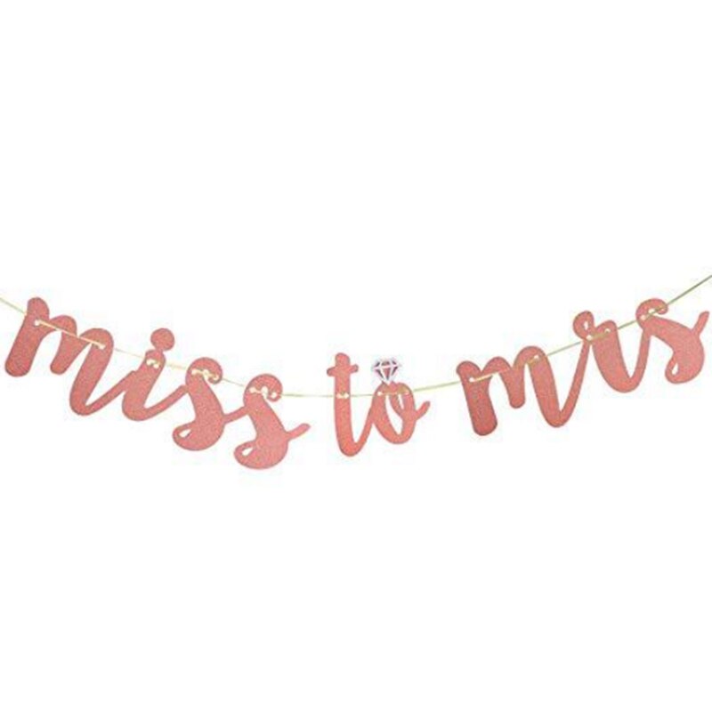 Glitter Paper Letters Banners Hanging Streamers Miss to Mrs DIY Garland Banner for Wedding Bridal Party Decoration: Option 4