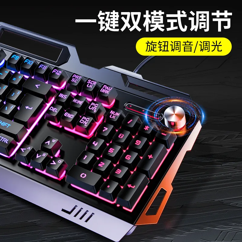 Klawiatura dla graczy RGB Klawiatura do gier i mysz Słuchawki Zestaw dla graczy Podświetlana przewodowa klawiatura komputerowa USB Do laptopa PC 3 In1 Teclado