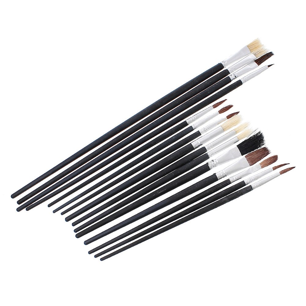 15 Uds pinceles de pintura y dibujo de artista plástico negro pincel de dibujo herramientas 29x21 cm, 1 Juego