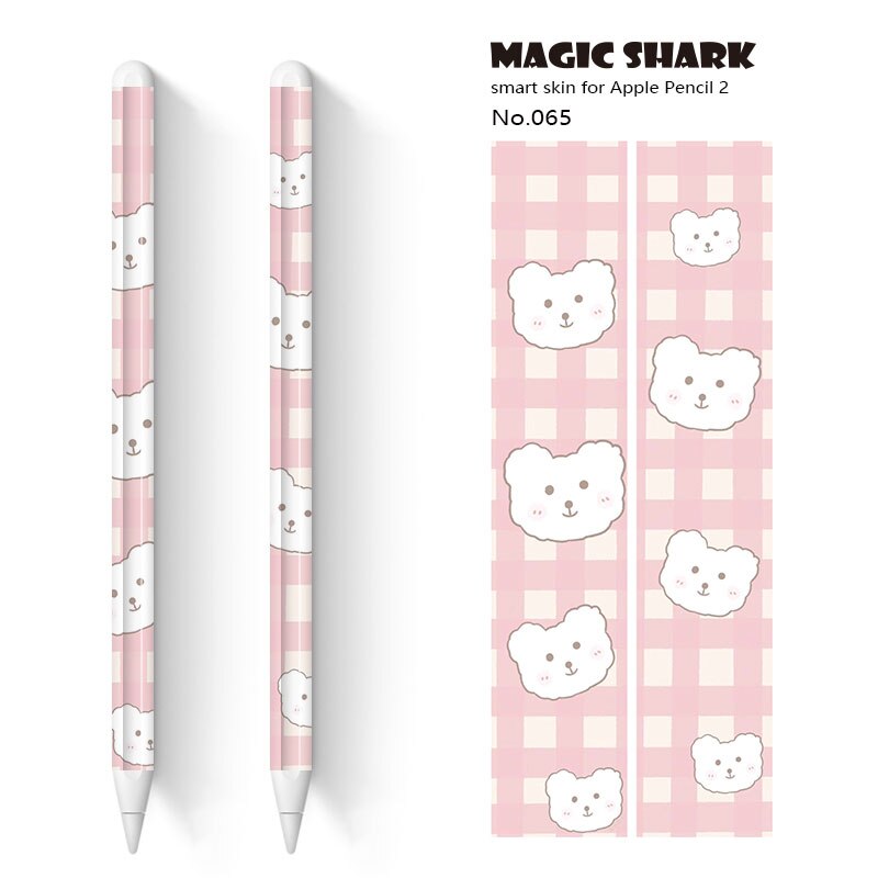 Magisk haj sød tegnefilm kanin bjørn ultra tynd 3m pvc film etui skin tape klistermærke til æble blyant 2 stylus: 065