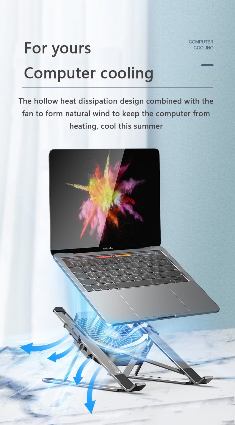 Laptop Bureau Ondersteuning Koelventilator Verstelbare Inklapbare Tablet Bracket Mount Draagbare Laptop Stand Houder Met Fan