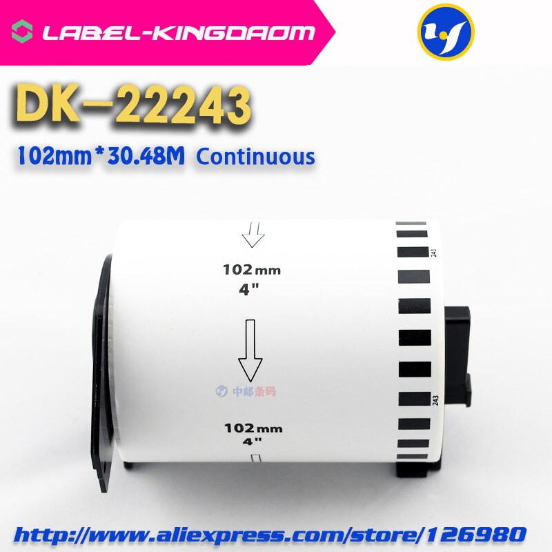 5 Refill Rolls Compatible DK-22243 Label 102mm*30.48M Continuous Compatible for Brother QL-1060 Label Printer White Paper DK2243
