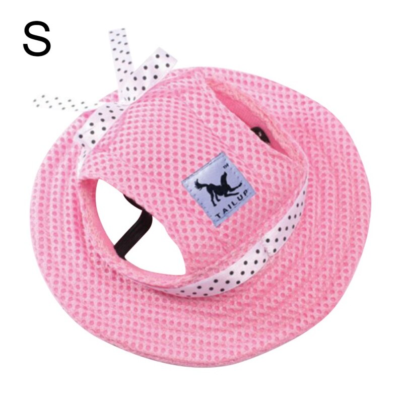 Casquette pour chien, en tissu d'été pour animaux de compagnie, en toile, chapeau de soleil respirant, en toile pour petit chien: Rose / M