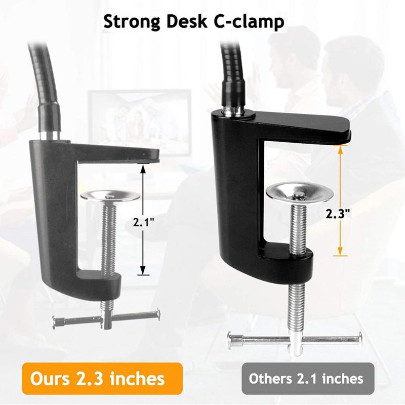 Staffa per fotocamera con morsetto a ganascia da scrivania potenziato supporto flessibile a collo di cigno per Webcam (4 K C925e C922x C922 C930e C930 C920 C615