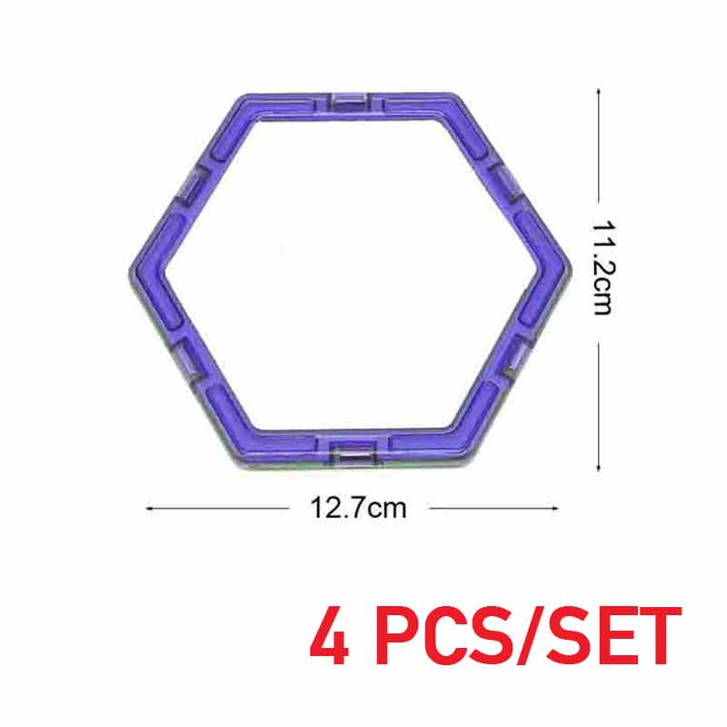 4 pz/set Per Bambini Grande Formato del Progettista Magnetica Magnete Building Blocks Accessori costruttore Educativi Giocattoli Per I Bambini: hexagon