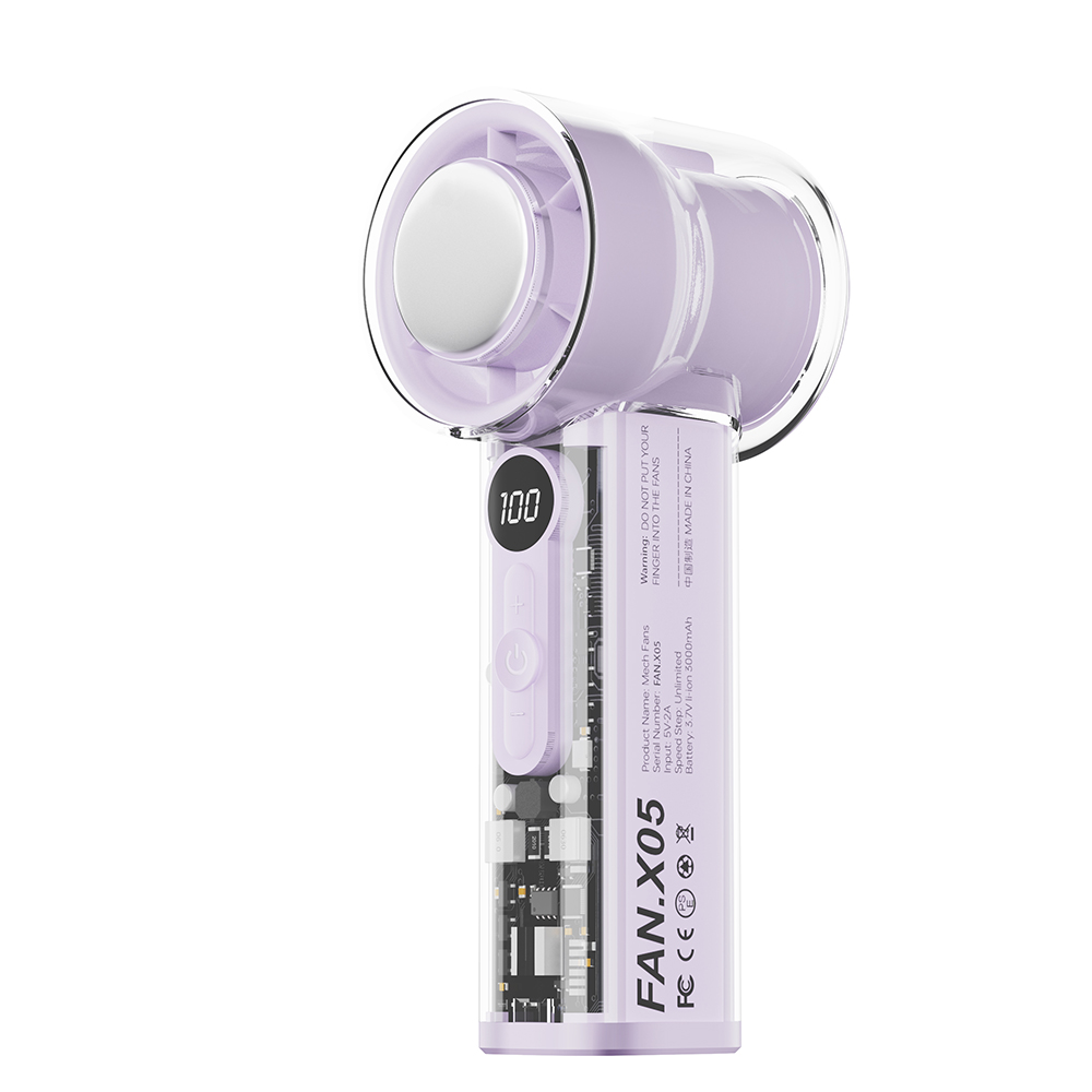 Portable Handheld Fan - 100-Speed Turbo Cooling, 3000mAh Rechargeable, High Wind Outdoor Mini Fan with Adjustable Airflow: Pink