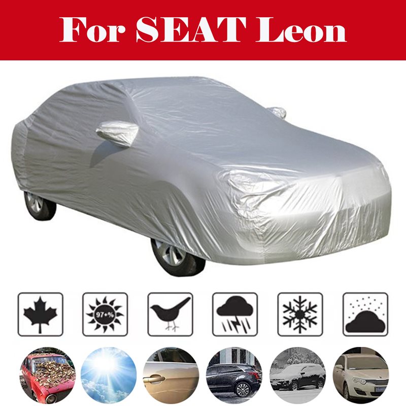 Full Car Cover Outdoor Sneeuw Ijs Stof Zon Uv Shade Cover Auto Exterieur Accessoires Fit Suv Sedan Hatchback Voor Seat leon