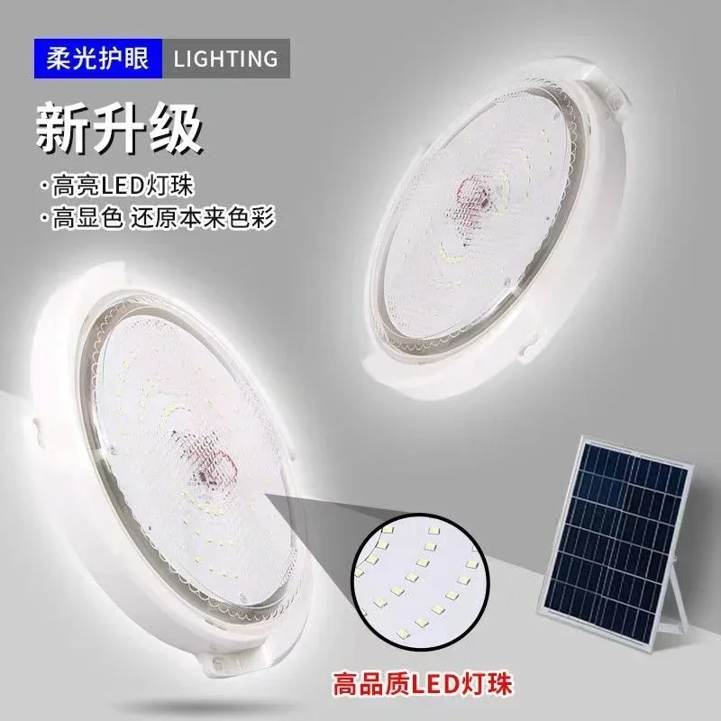 Luz LED de techo Solar de 60/500W, lámpara colgante de energía Solar para interiores y exteriores con línea de luz de pasillo para decoración de jardín