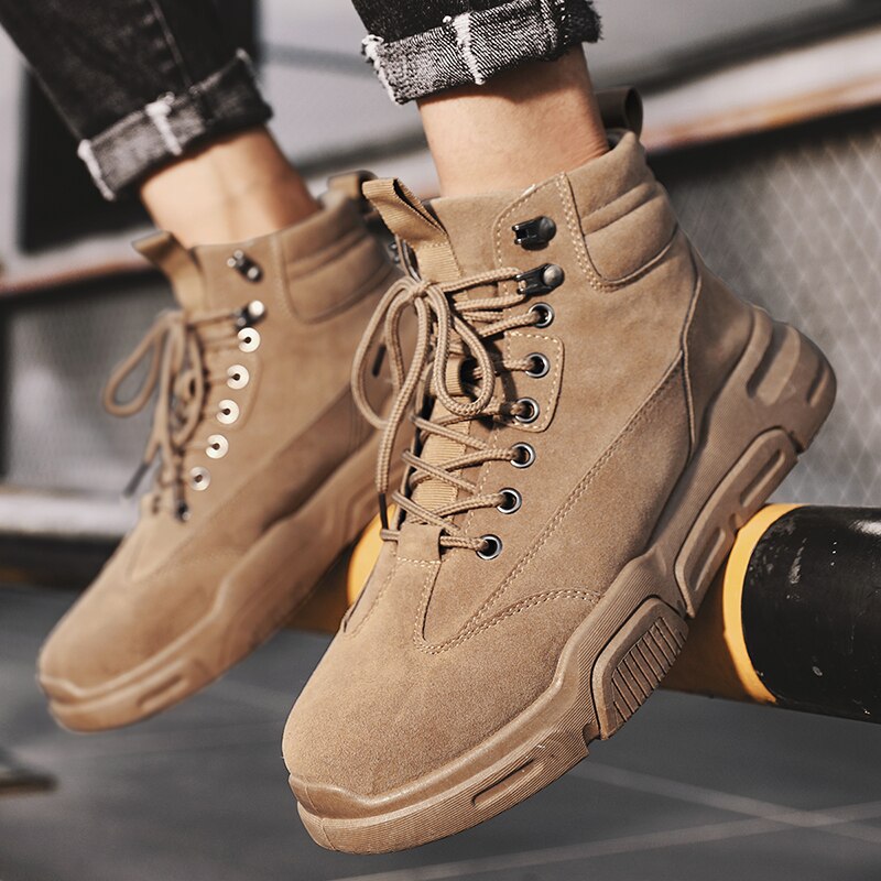 Men's casual shoes Winter shoes men black shoes High canvas shoes men Non-slip wear shoes for men Platform