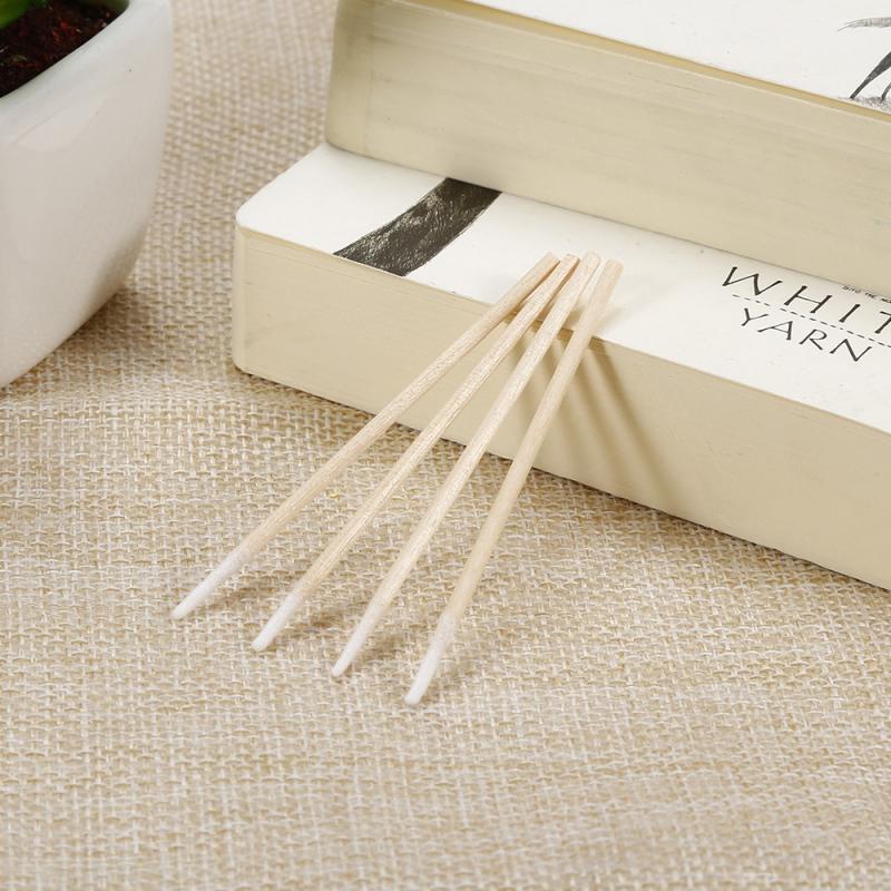 100 pièces manche en bois bâton coton-tige Nail Art coton-tige pointe pointue bourgeons outil de nettoyage outil de beauté des ongles