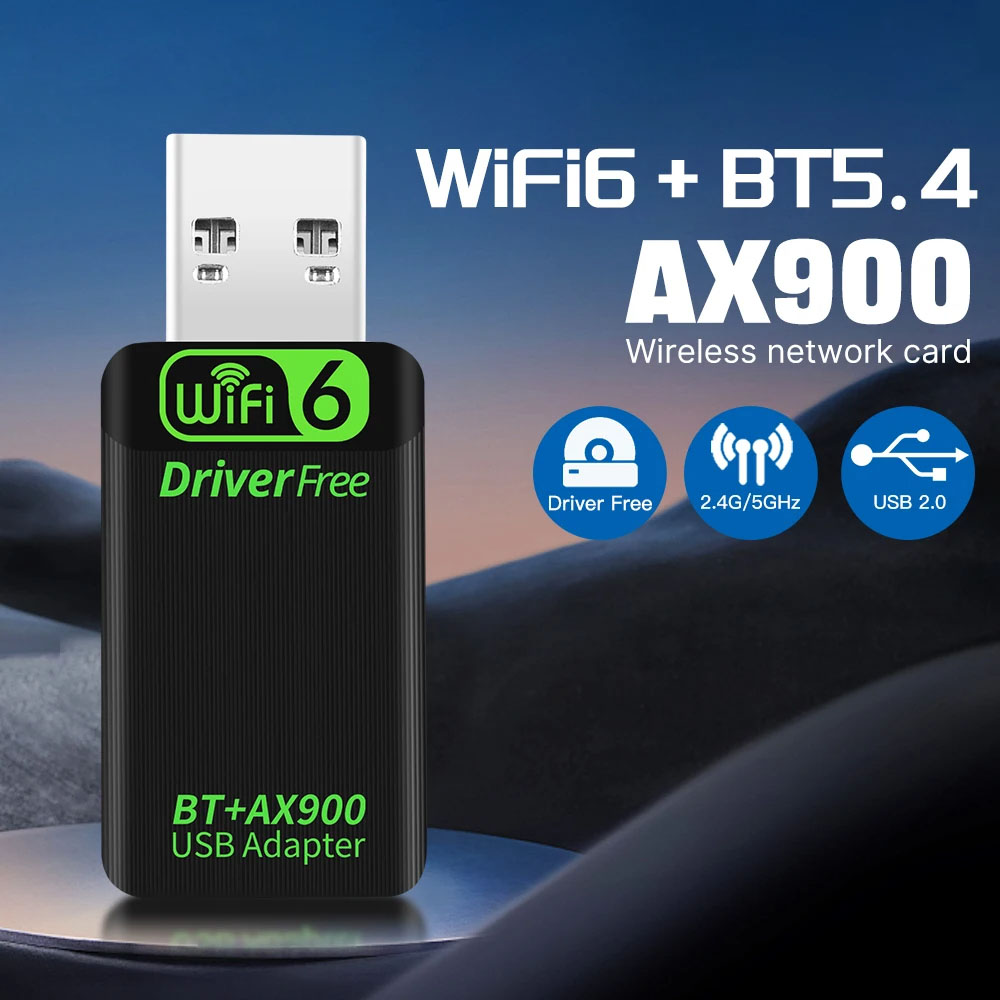 Ax900 adattatori wifi 6 usb dual band 2.4g e 5 ghz 2 in 1 rete wireless bluetooth 5.4 ricevitore driver gratuito per win 10