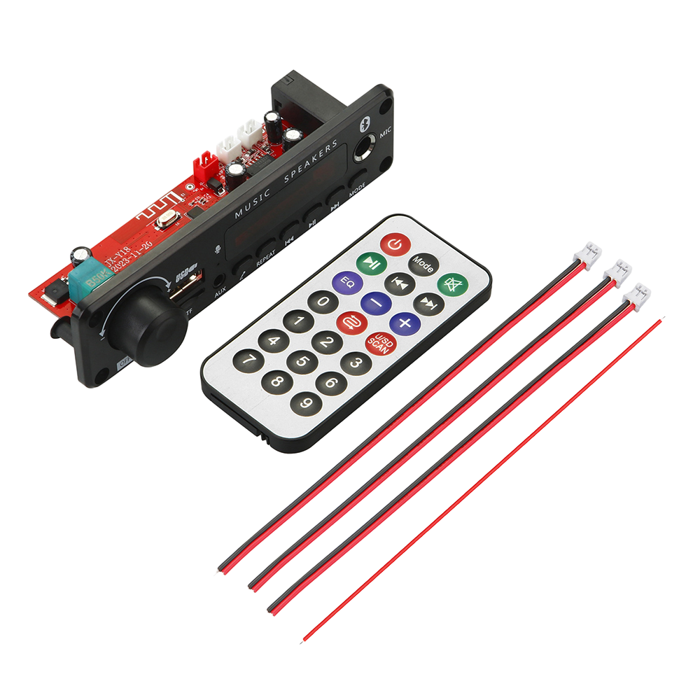 DC 6-18V Bluetooth 5.0 Digital Amplifier Module Audio Decoder Board 2.0 Channel Stereo 25W*2 Home Karaoke Control Module