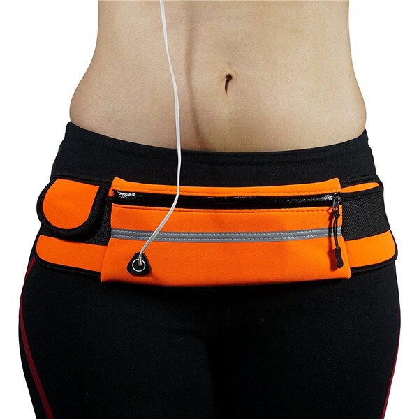 Proworks Running Belt Gym Taille Pouch Lopers Bum Bag Jogging Telefoon Houder Dames Taille Packs: Oranje